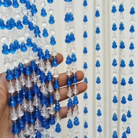 ave split Beaded Curtain Doorways Star Acrylic Hanging Door Beads String Curtains Tassel Room Divider Screen Decor for Doorway Window Living Room Wedding 055hl (Dark Blue)