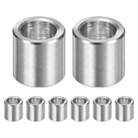 M METERXITY 8PCS M8 304 Stainless Steel Spacers 8mm ID x 12mm OD x 12mm l Metal Screw Standoff Bushing Plain Finish Round Spacer 304 Stainless Steel for Screws Bolts Silver