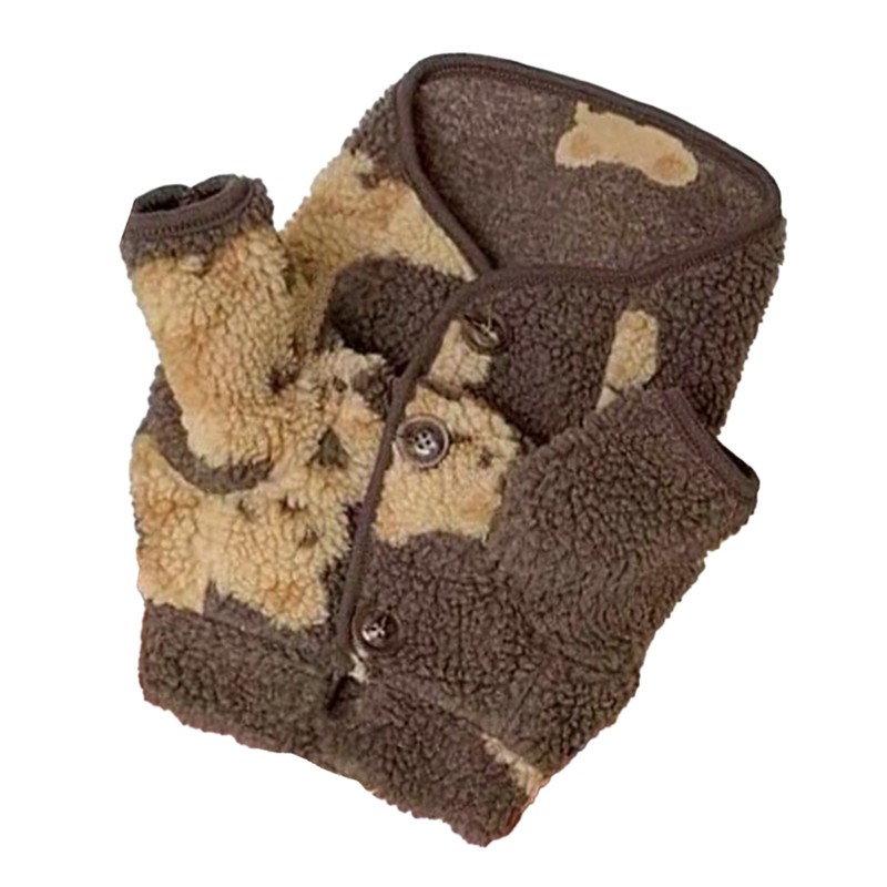 Pet Plush Clothes Cute Pattern Winter Comfortable Warm Dog Cat