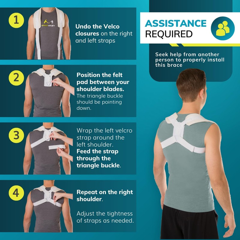 BraceAbility Clavicle Support Brace - Figure 8 Upper Back Brace