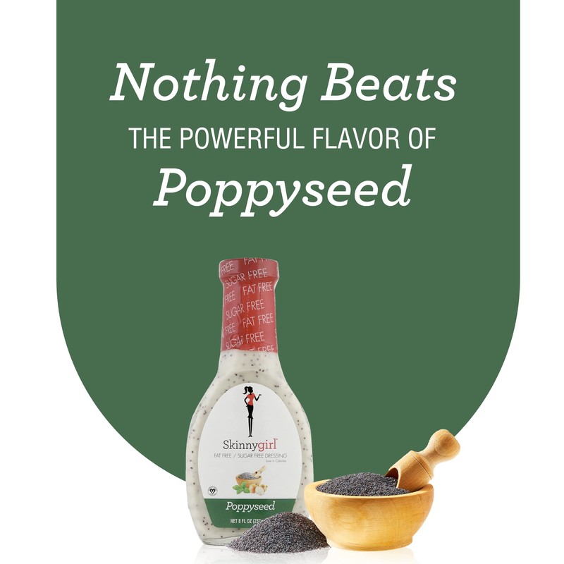 Skinnygirl Sugar Free Gluten Free Salad Dressing, Poppyseed, 8 Ounce