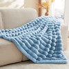 BEDELITE Faux Rabbit Fur Blanket, Luxurious 3D Striped Spring Blanket