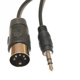 Rosebe 5 Pin DIN-Male Cable, 5 Pin Din MIDI Plug, 3.5mm (1/8in) TRS Stereo Male Jack Stereo Audio Cable for Electronic Instrument Signal Output 0.5m