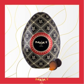 Maxim's de Paris - Easter Egg Tin Box Filled with Dark Chocolate and Salted Caramel Bonbons - Luxurious Egg Tin Box of Chocolate Bonbons From France - Royal Design - Imported Chocolates From France (Black)