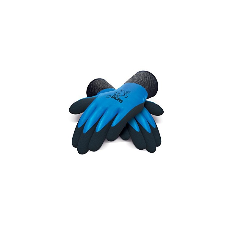 Showa SHO3062 Latex Gripper Gloves, Single Pair, Size 7/Medium, Blue/Black