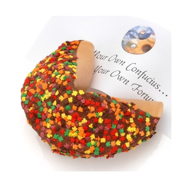Autumn Leaves Giant Fortune Cookie (Caramel)