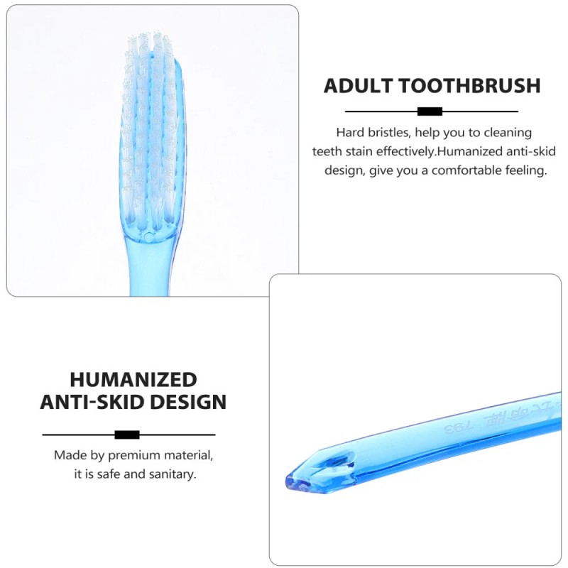  12 Pcs Super Bristle Toothbrush Hard Toothbrushes for Adults