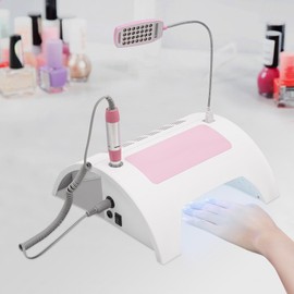 5 in 1 Nail Lamp, Nail Dust Collector with Nail Drill Hand Rest and LED Desk Lamp, LED Nail Lamp for Gel Polish for Nail Salon and Home Use (60W)
