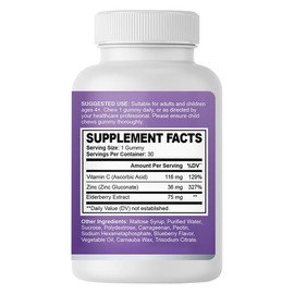 oppuland Elderberry Immune Gummies – Immune Booster, Antioxidant Rich, 30 Natural Flavors, with Vitamin C and ZINC for Kids & Adults