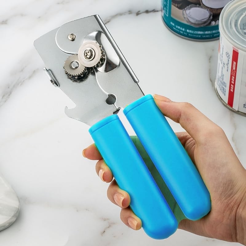 Simple Steel Can Opener - Sturdy Metal Manual Lid Opener,
