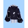 Micotaku Cute but Sharp Cat Hoodie Black and White Furry
