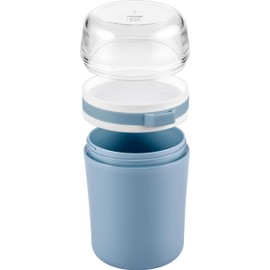 Zwilling Lunchtime Cereal Cup to Go, Leak-Proof Yoghurt Cup/Travel Mug with Practical Dividers & Spoon Holder, 500 + 200 ml, Blue