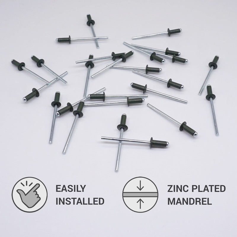Pack of 100 Painted Blind Rivets 4.0 x 10 mm,
