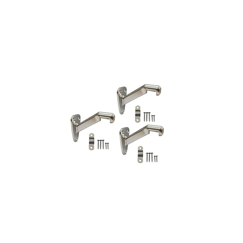 QCAA Heavy Duty Handrail Stair Brackets, Zinc Die Cast, Brushed