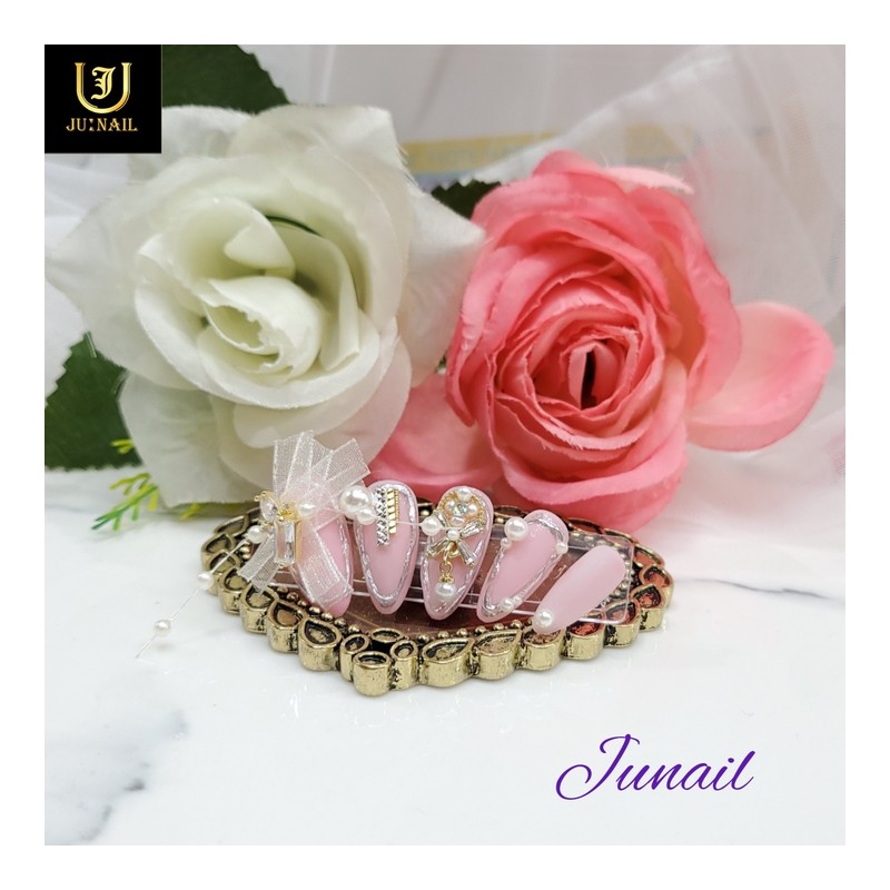 Bead pearl handmade nail tips✨ - Long stiletto / 구슬진주