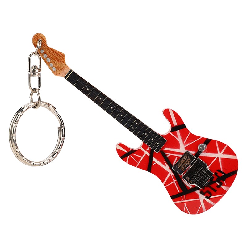 Guitar Keychain Portable Cute Mini Guitar Pendant Key Chain Ring