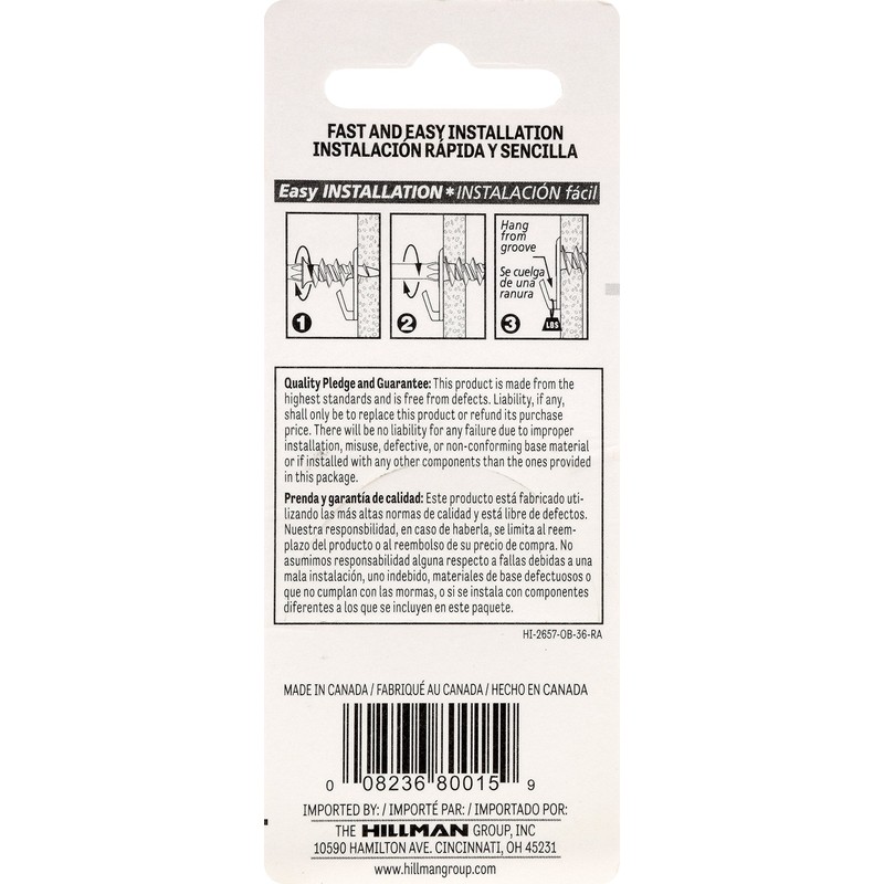 Hillman 122403 Small Self-Drilling White Wall Driller Picture Hangers 50lbs