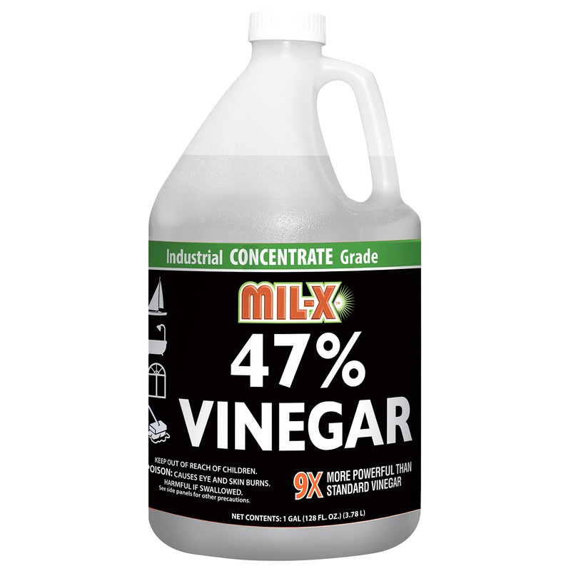 MIL-X 47% Concentrated Vinegar, Extra Strength Industrial Grade, 1 Gallon