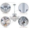 peskoe 18" Modern Crystal Chandelier, 4-Light Pendant Ceiling Lamp for