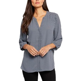 NYDJ Women's Pintuck Blouse, Diamond Peak, XX-Small