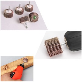 Yanase Flap Wheel with Shaft for Impact [Pack of 10] Cylindrical Diameter 1.2 x Height 1.0 inches (30 x 25 x 6 mm) Grit Size A#80#120# 180#240#320 Shank Flap Foil Sandpaper (#80-10PCS)