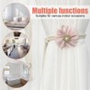 Curtain Tiebacks, 2PCS 3D Fabric Flowers Curtain Holders Adjustable Elegant
