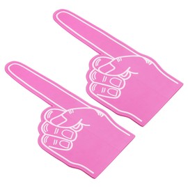 PATIKIL Giant Foam Finger 18 Inch, 2 Pack EVA Number 1 DIY Blank Foam Hand Cheerleading for Sports Events Spirit Games Party, Pink