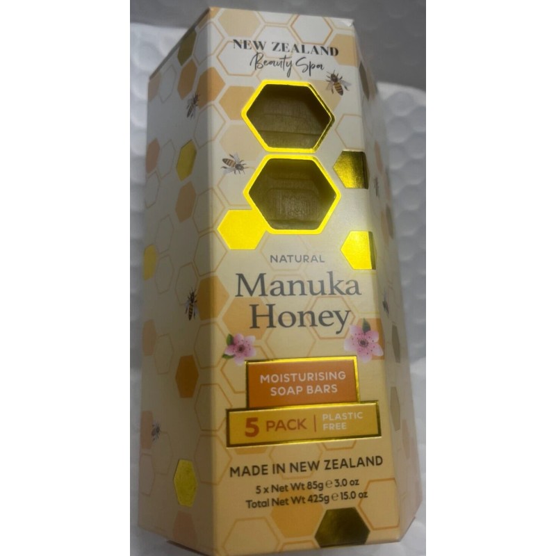 NEW ZEALAND BEAUTY SPA NATURAL MANUKA HONEY (5PACK )MOISTURIZING BARS