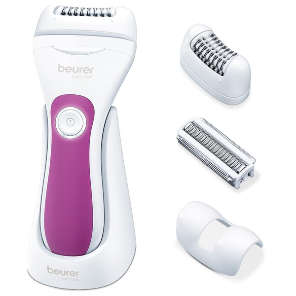 Beurer HL 76 Epilator 2-in-1 Epilation and Shaving Wide Flexible Epilator Head with 42 Tweezers Conforms to Body Contours for Thorough Hair Removal Waterproof Bright LED Light