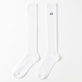 Lepi Mario 174602 Kids School Socks, Set of 3, Socks, 11.0 inches (28 cm) Length, One Point Embroidery, Kids, white
