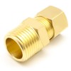AHFMANG 5PCS Brass Compression Tube Pipe Fitting Connector 3/8" NPT