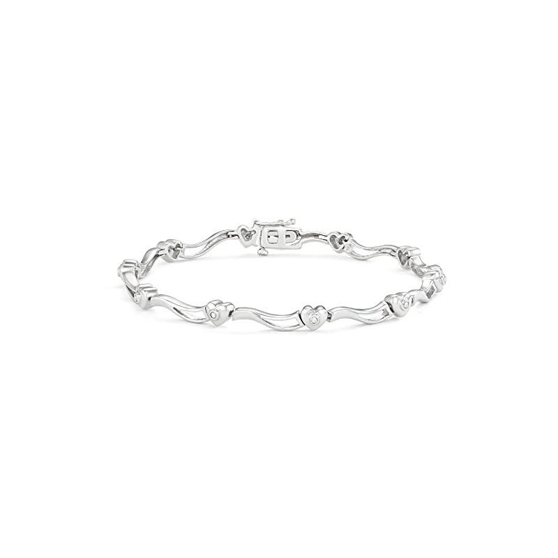 Hdiamonds Sterling Silver Diamond Heart Bracelet