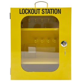 JOJOMARK Lockout Tagout Station for Lockout Tagout Devices - Lock Out Stationfor Loto Supplies, Easy to Carry Tool Tagout Station with Handles (Unfilled Metal Station)