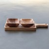 Set of 3 Wooden Serving Tray with Handle and Two