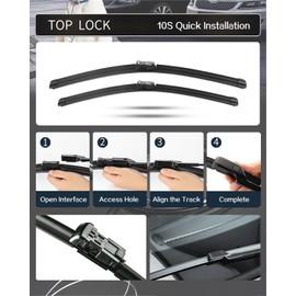Replacement for Lexus RX350 2016-2022, Lexus RX450h 2016-2022 Silent Wipers -FAPIUO Front and Rear Windshield Wipers 26"+21"+16" Full Blade Set (3 Pack) TOP LOCK