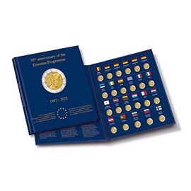 Leuchtturm Presso Erasmus 365444 Coin Album for 2 Euro Coins 2022, 23 Compartments for 2 Euro Coins