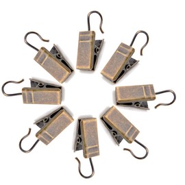 BEELY 20 Curtain Clips w/Hook - Antique Brass