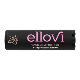 Ellovi Natural Lip Butter Lip Balm - Vanilla - Pure Enough to Eat - Made With Just 6 Vegan Ingredients - 100% Natural & Organic Moisturizing Lip Care for All Day Hydration (Single)