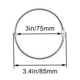 D-buy 16 Pack 3 Inch Loose Leaf Binder Rings, Nickel Plated Steel Binder Rings, Metal Book Rings, Curtain Rings, Keychain Key Rings for School, Home, Office(Silver)