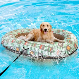 Dog Float for Pool, Dog Pool Float Inflatable for Large Doggy Heavy Duty Dogs Foldable Lake Raft for Dog -Up to 150Lbs