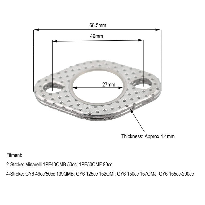 Glixal GY6 50cc 125cc 150cc Heavy Duty Extra-Thick Metal Exhaust