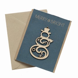 Enesco Flourish Snowman Greeting Card Hanging Ornament, 3.25-Inch