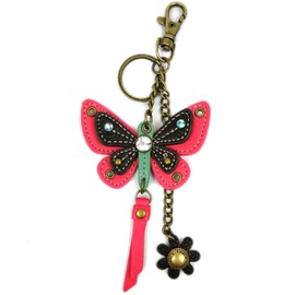 Chala Handbags Charming Butterfly Theme Collection (609 Pink Butterfly Mini Keychain)