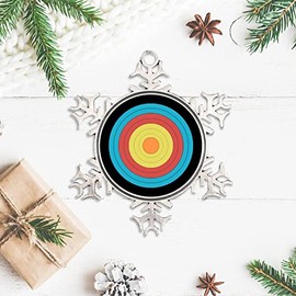 DOREENABE Archery Target Design Gifts and Products Snowflake Pewter Christmas Ornament Hanging Christmas Tree Ornaments Ornament for Christmas Tree Pewter Snowflake Ornament