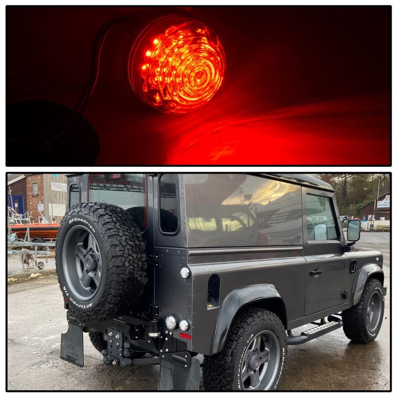 njssjd Defender LED Tail Light - 2pcs 73mm Clear Lens