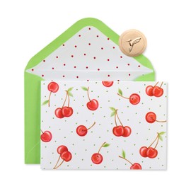 Papyrus Blank Cards with Envelopes, Cherries (12-Count)