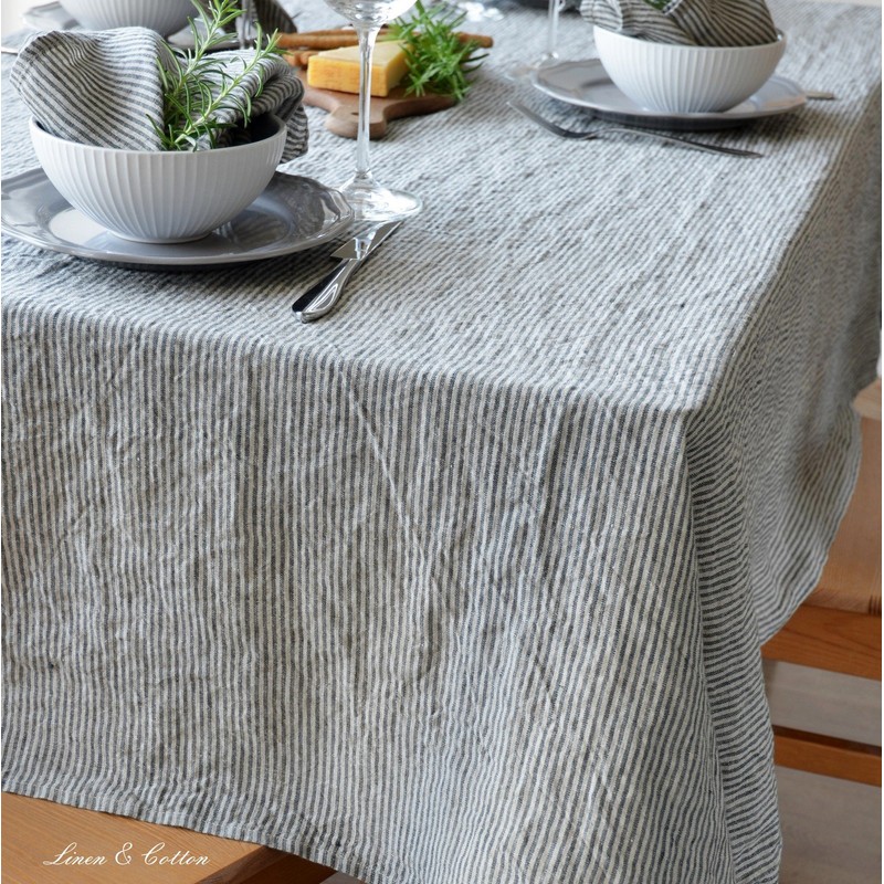 Linen & Cotton Luxury Stonewashed Tablecloth BJORN, 100% Linen -