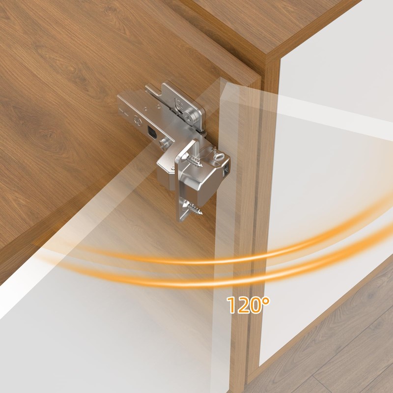 Chibery 2 Pack 120° Inset Frameless Soft Close Cabinet Hinge,