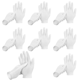 ANOMM 18 Pairs of White Cotton Gloves, Fabric Gloves, White Cotton Gloves, Soft Skin-Friendly Work Gloves for Handling Coins and Jewellery Inspection Gloves (XXL)