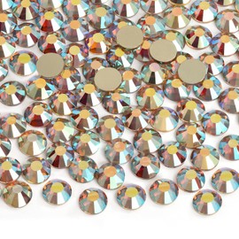 Jollin Glue Fix Crystal Flatback Rhinestones Glass Diamantes Gems for Nail Art Crafts Decorations Clothes Shoes(ss10 2880pcs, DawnLight)